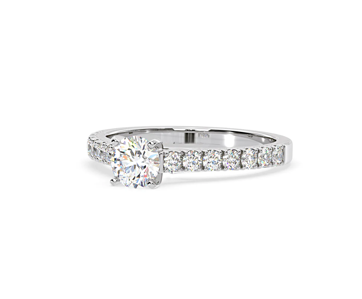 Natalia Diamond Engagement Side Stone Ring 18KW Gold 0.91CT G/SI2 - Image 93