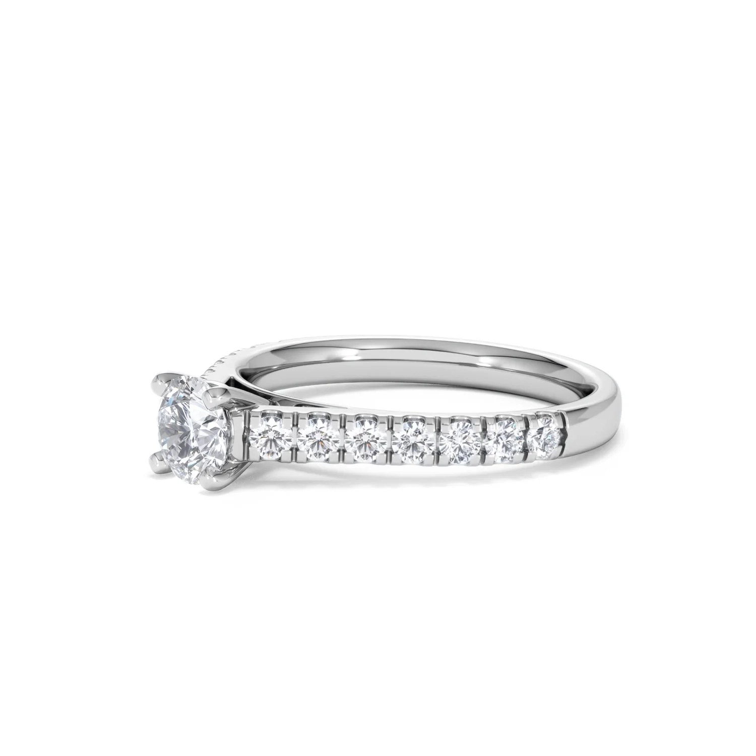 Natalia Diamond Engagement Side Stone Ring 18KW Gold 0.91CT G/VS2 - Image 77