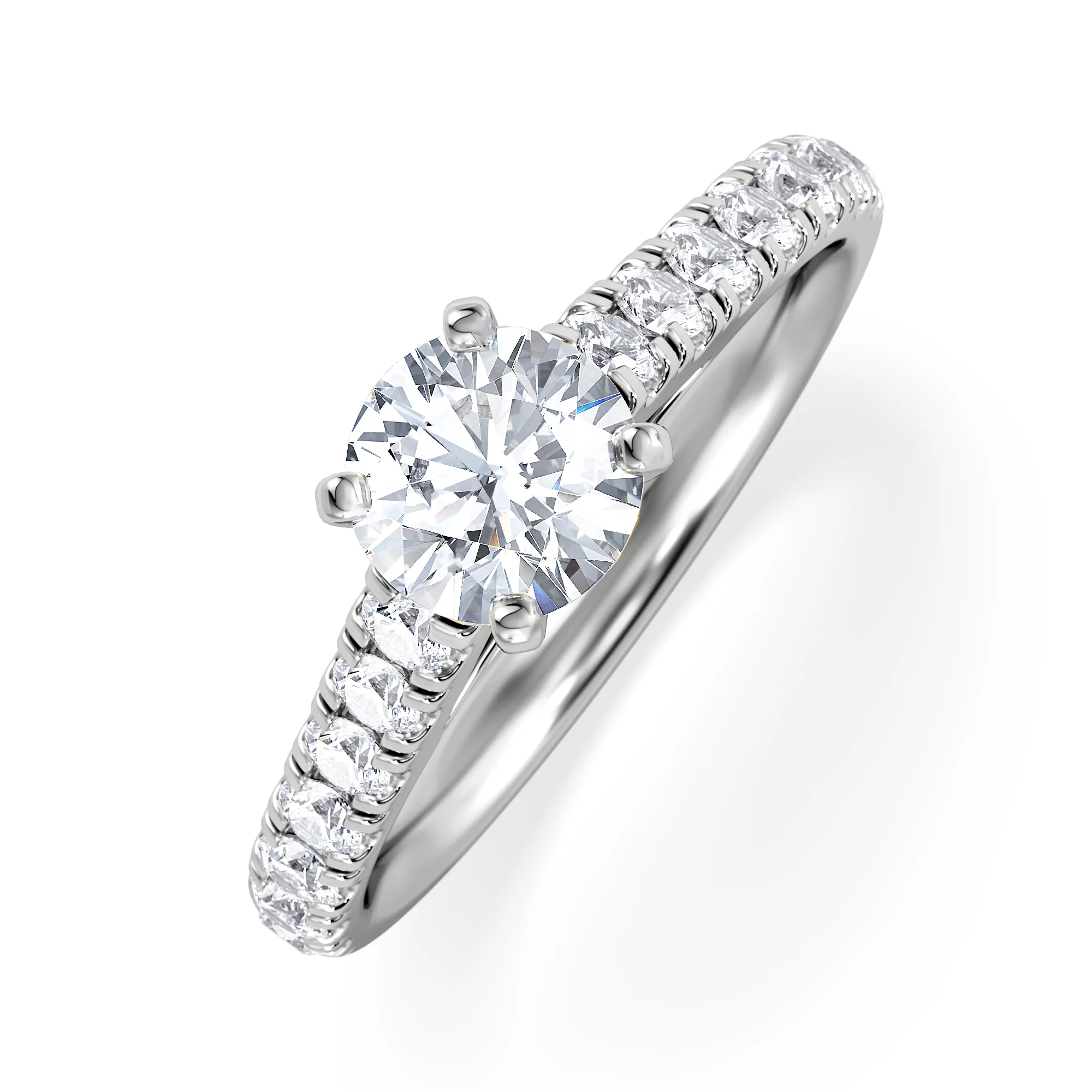 Natalia GIA Diamond Engagement Side Stone Ring Platinum 1.15CT G/VS2
