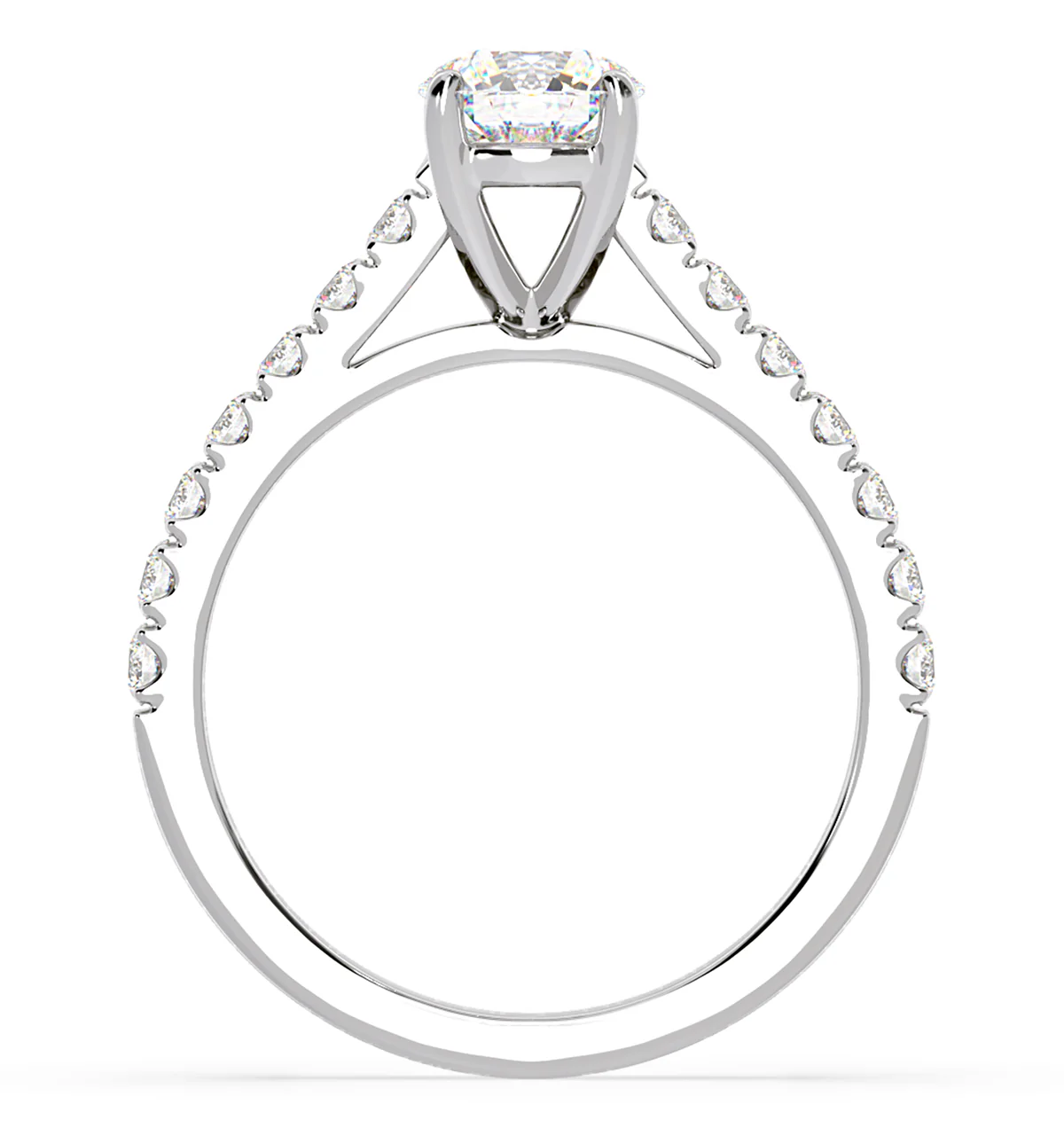 Natalia GIA Diamond Engagement Side Stone Ring Platinum 1.50CT G/SI1 - Image 4