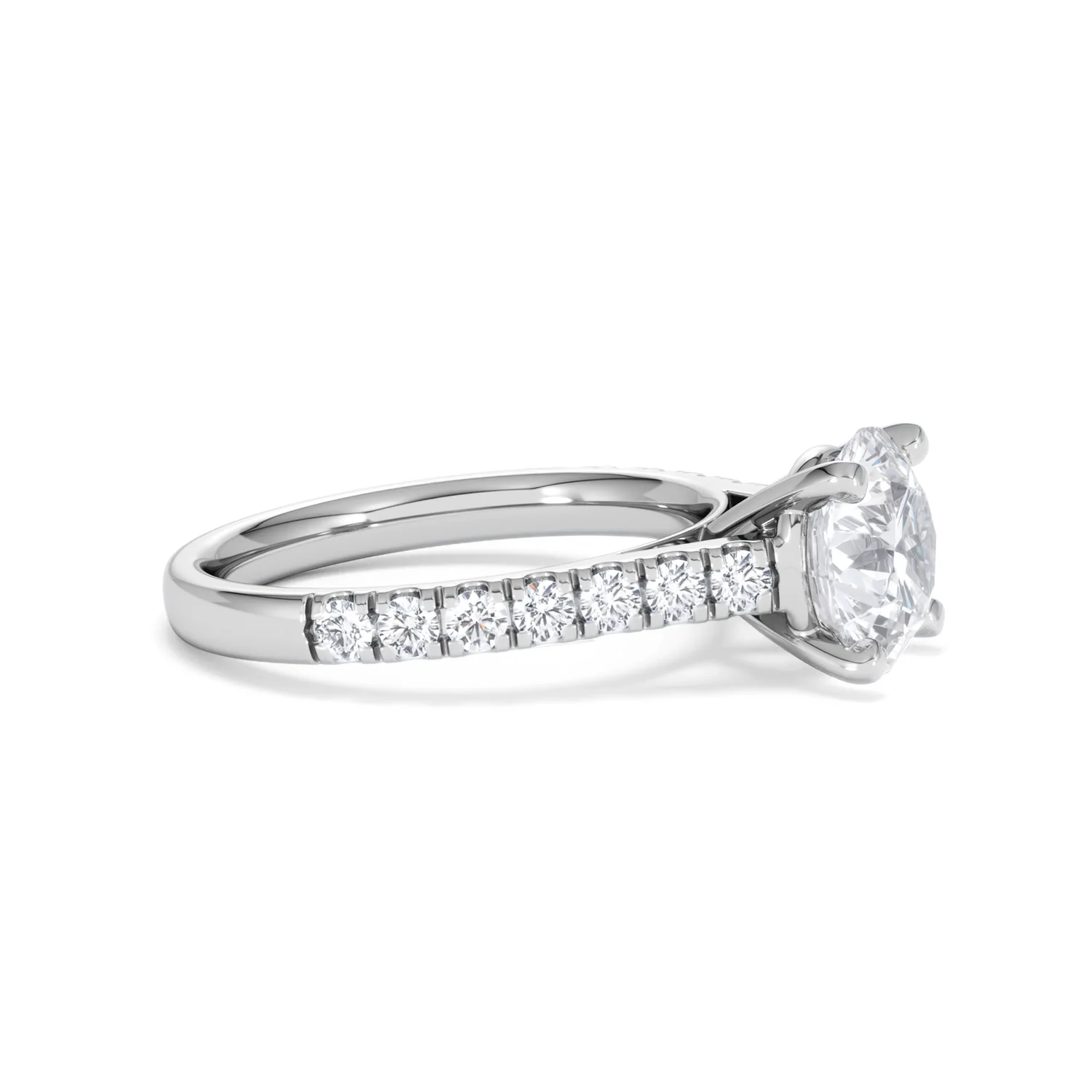 Natalia Lab Diamond Engagement Side Stone Ring 18KW Gold 2.50CT F/VS1 - Image 24