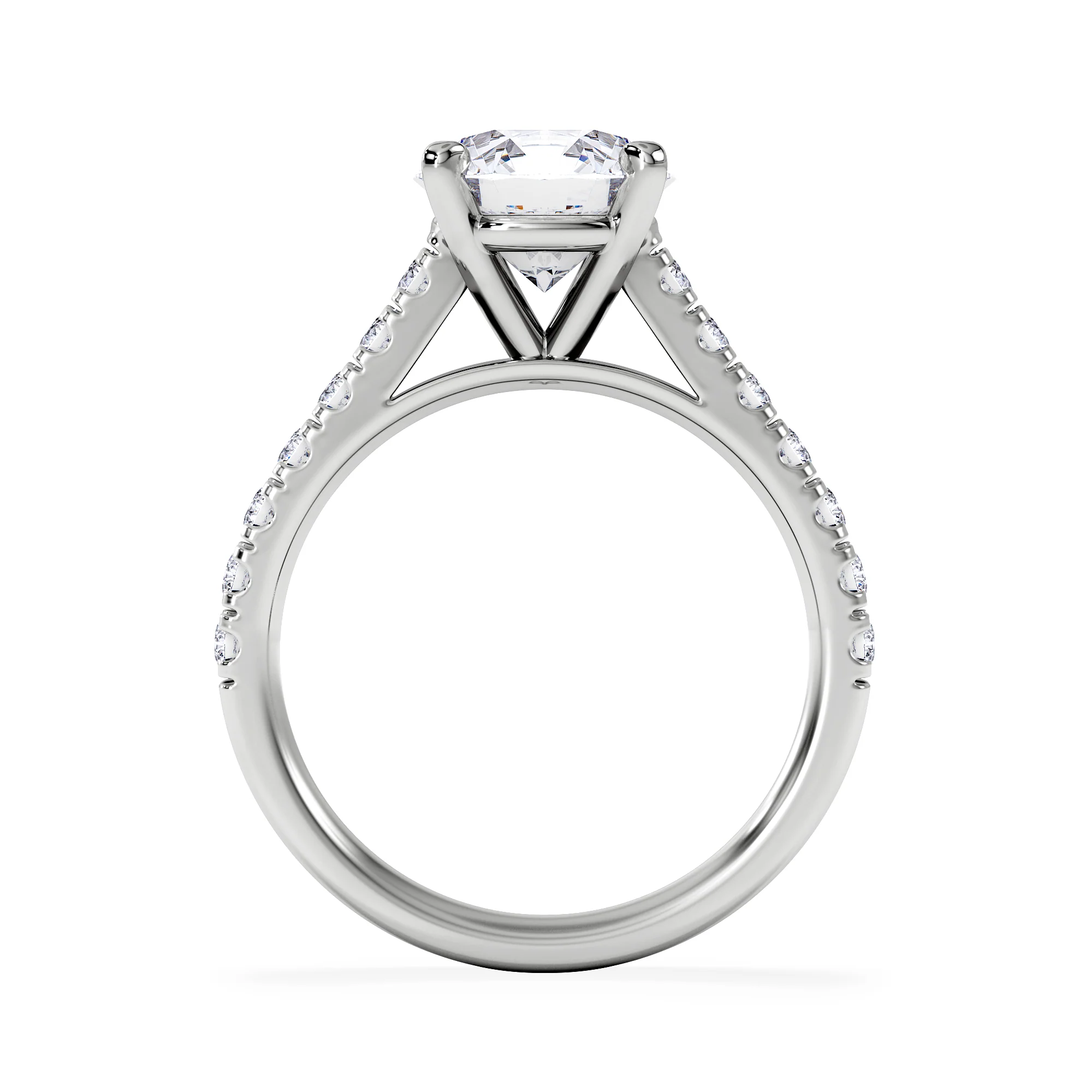 Natalia Lab Diamond Engagement Side Stone Ring 18KW Gold 2.50CT F/VS1 - Image 3