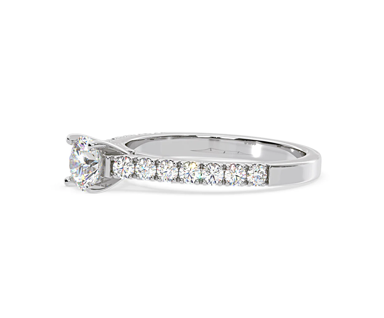 Natalia Lab Diamond Engagement Side Stone Ring Platinum 0.91CT F/VS1 - Image 101