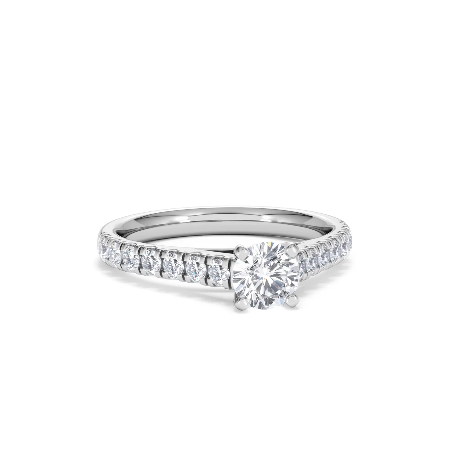 Natalia Lab Diamond Engagement Side Stone Ring Platinum 0.91CT F/VS1 - Image 11