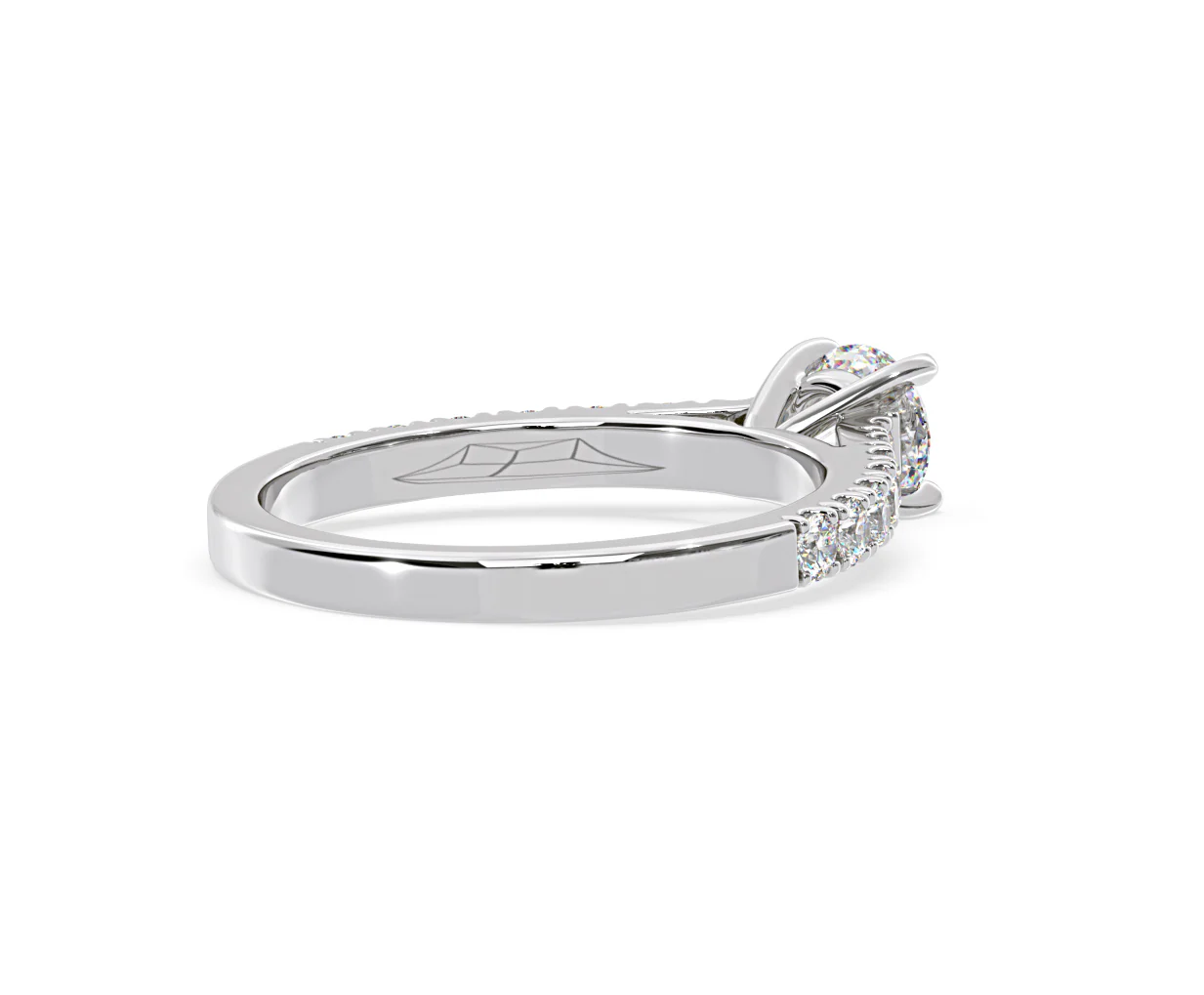 Natalia Lab Diamond Engagement Side Stone Ring Platinum 0.91CT F/VS1 - Image 137