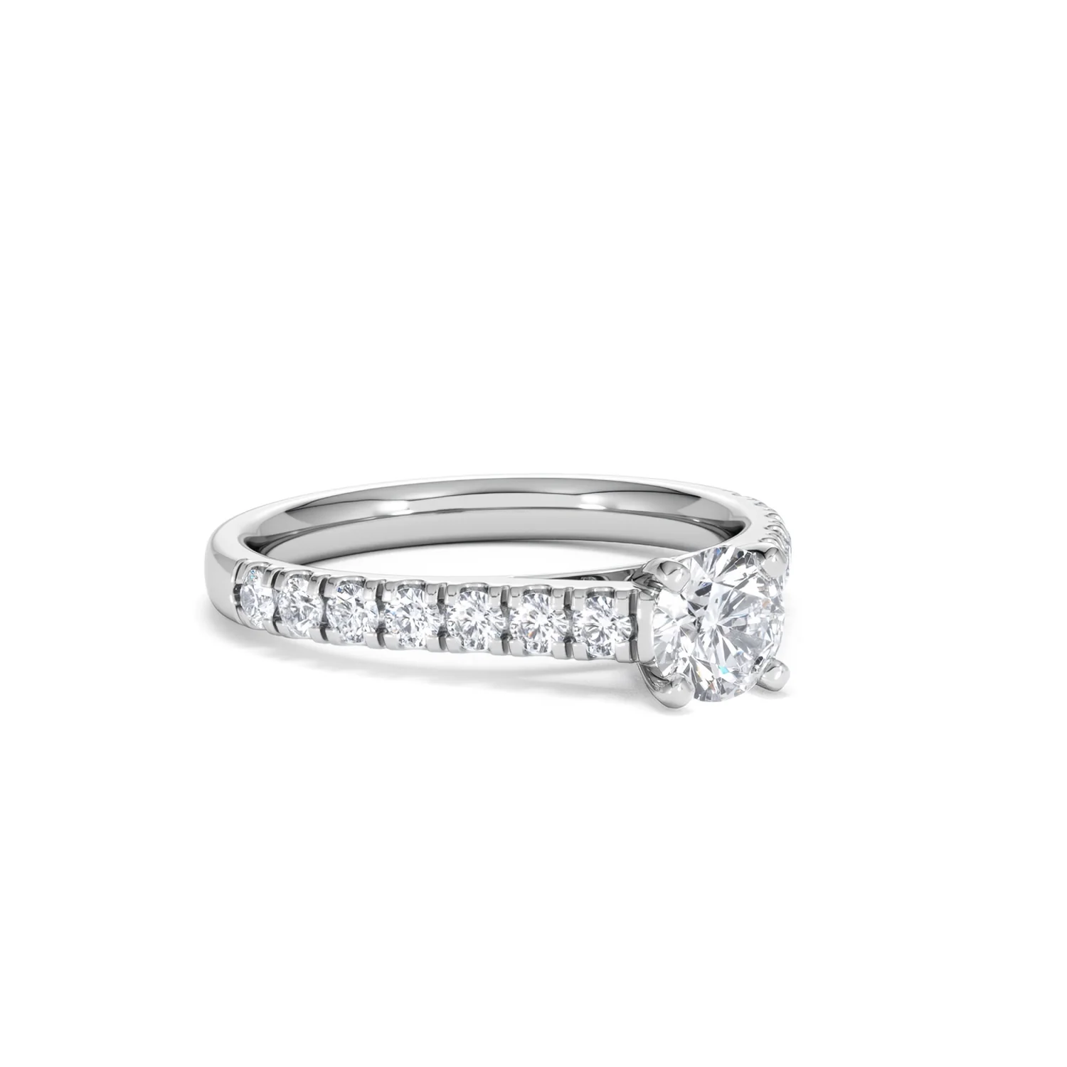 Natalia Lab Diamond Engagement Side Stone Ring Platinum 0.91CT F/VS1 - Image 15