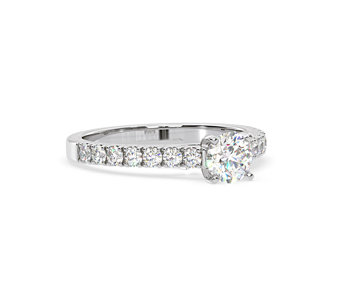 Natalia Lab Diamond Engagement Side Stone Ring Platinum 0.91CT F/VS1 - Image 161