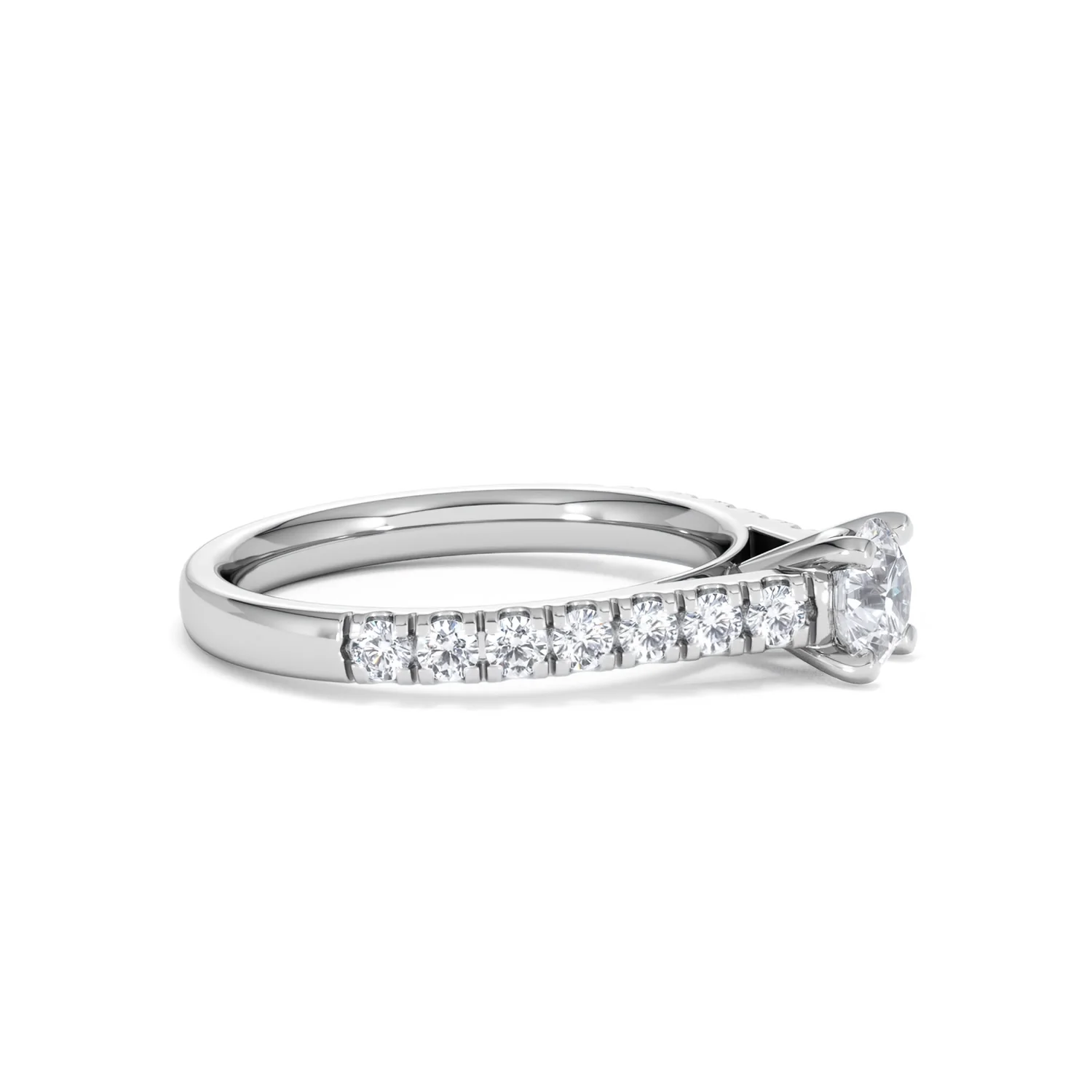 Natalia Lab Diamond Engagement Side Stone Ring Platinum 0.91CT F/VS1 - Image 23