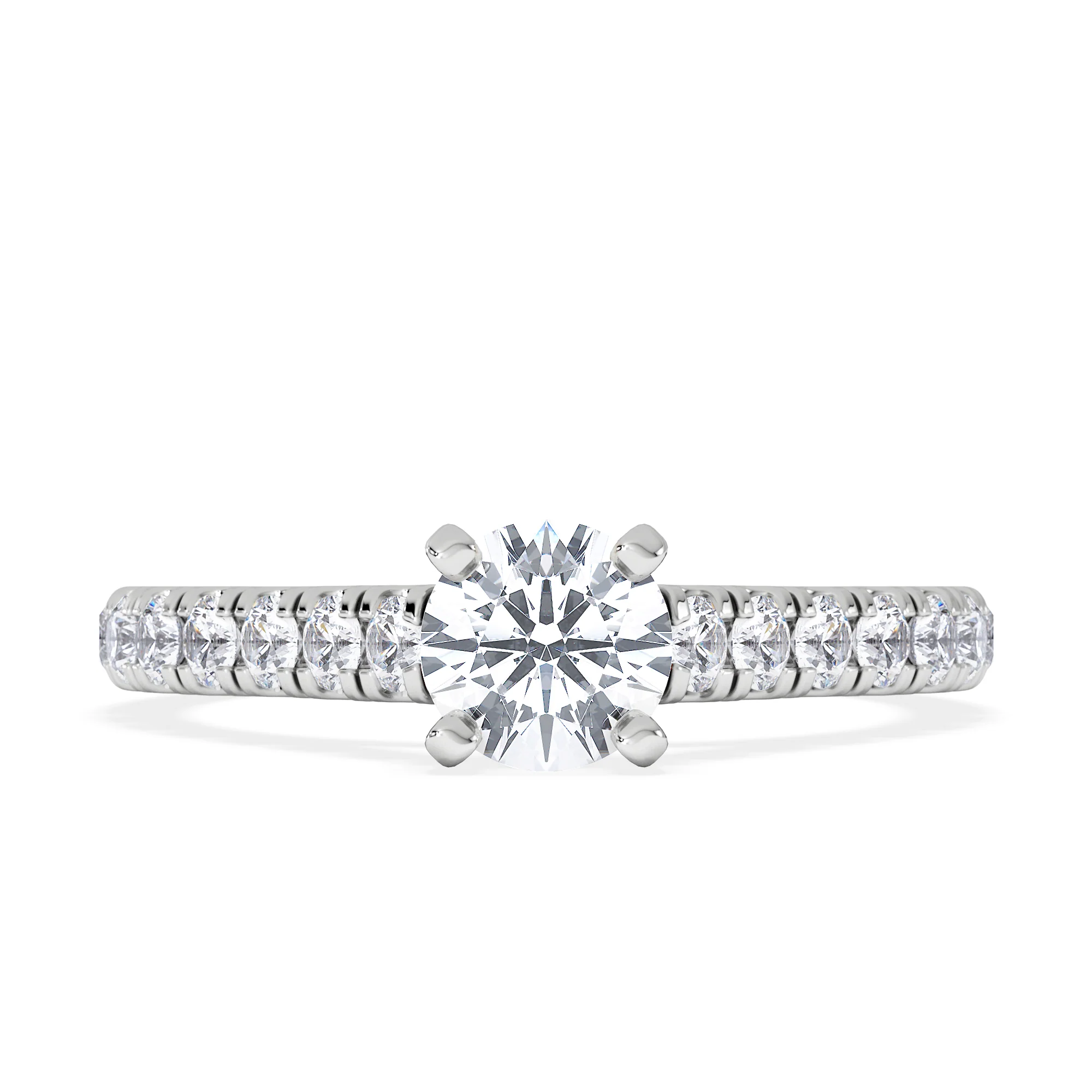 Natalia Lab Diamond Engagement Side Stone Ring Platinum 0.91CT F/VS1 - Image 6