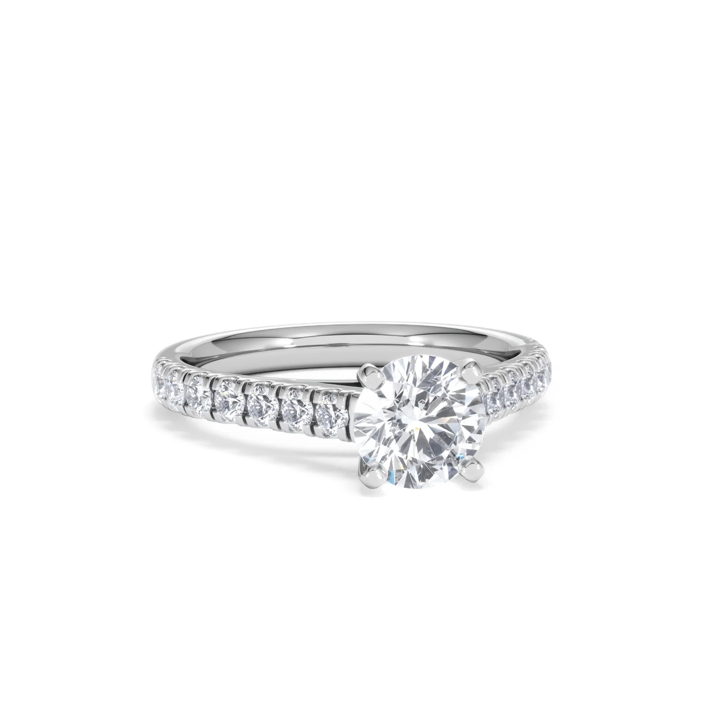 Natalia Lab Diamond Engagement Side Stone Ring Platinum 1.50CT F/VS1 - Image 11
