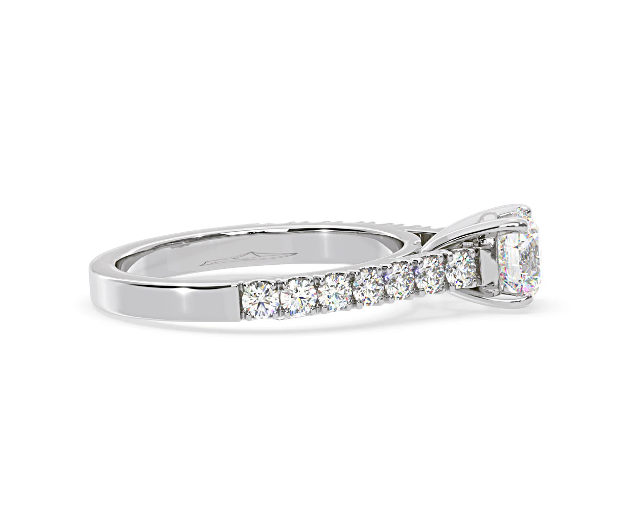Natalia Lab Diamond Engagement Side Stone Ring Platinum 1.50CT F/VS1 - Image 148