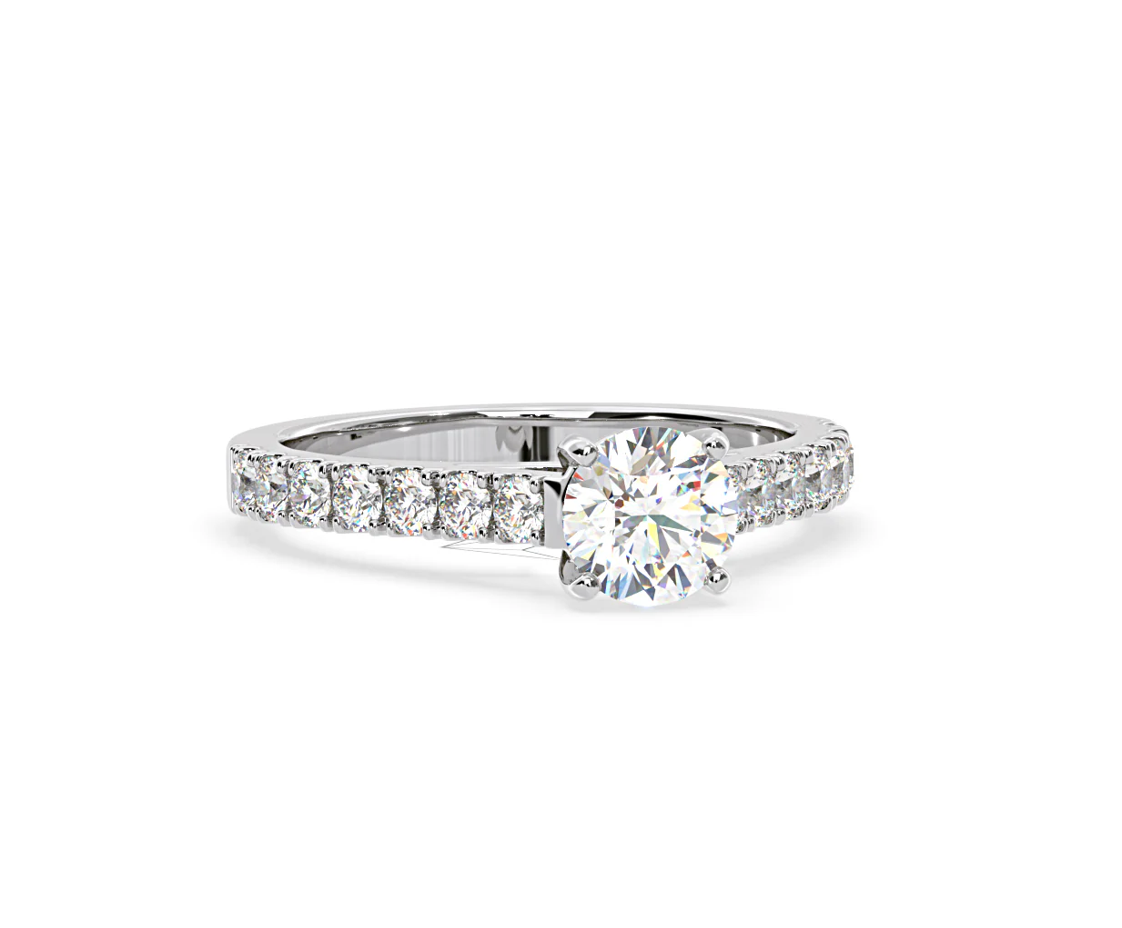 Natalia Lab Diamond Engagement Side Stone Ring Platinum 1.50CT F/VS1 - Image 164
