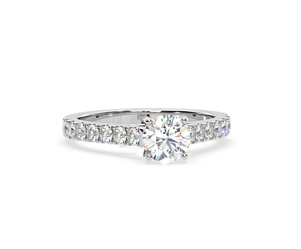 Natalia Lab Diamond Engagement Side Stone Ring Platinum 1.50CT F/VS1 - Image 165