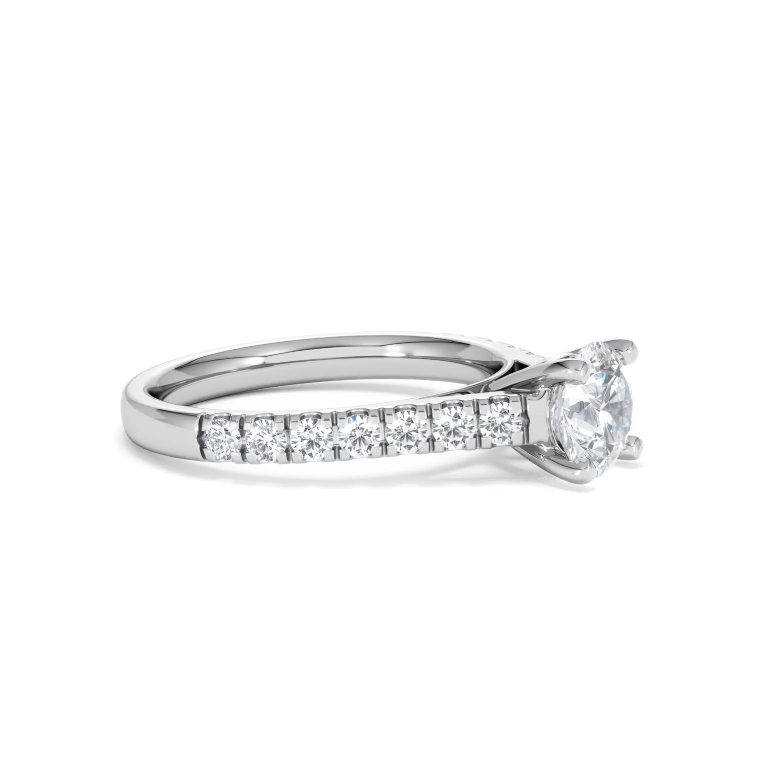 Natalia Lab Diamond Engagement Side Stone Ring Platinum 1.50CT F/VS1 - Image 21