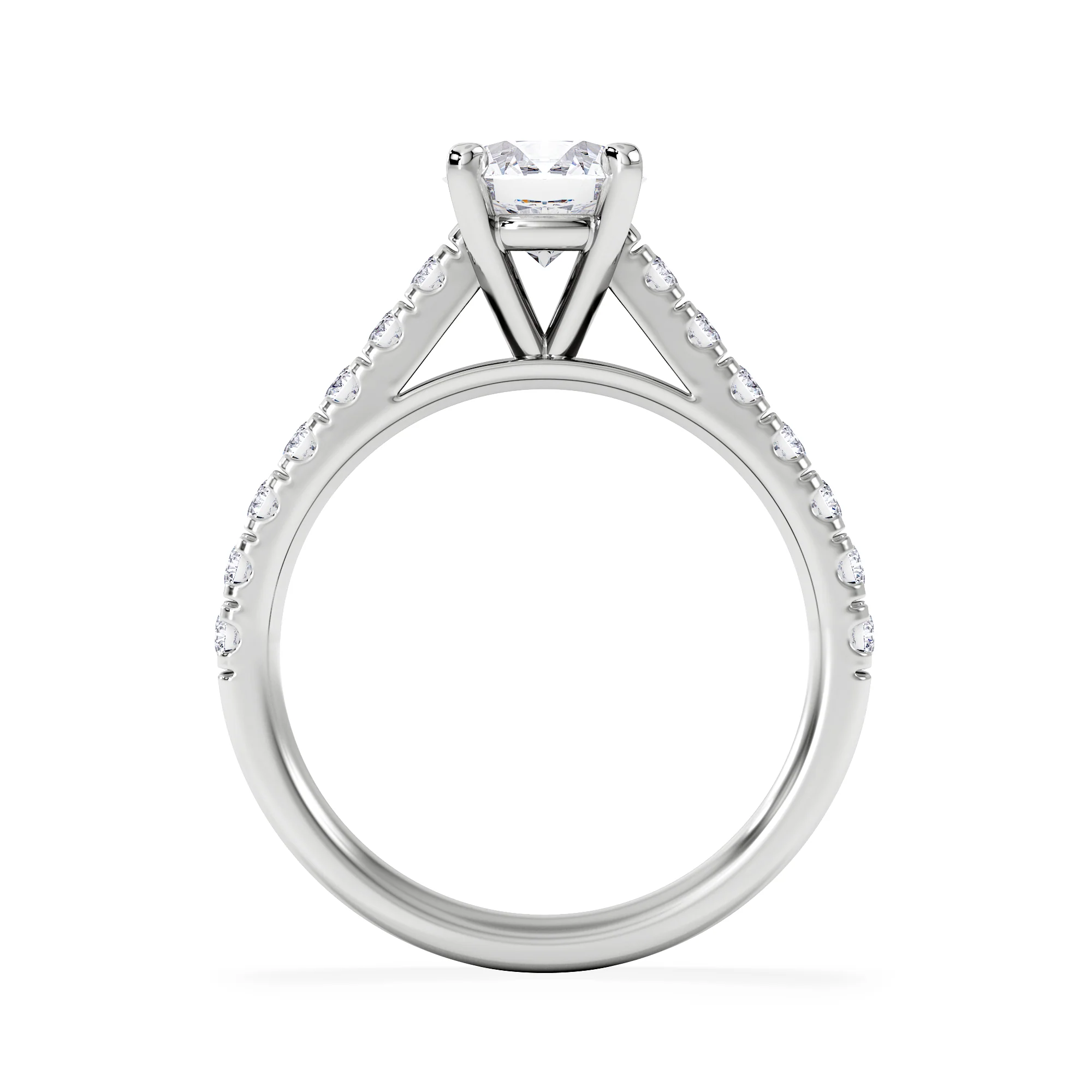 Natalia Lab Diamond Engagement Side Stone Ring Platinum 1.50CT F/VS1 - Image 3