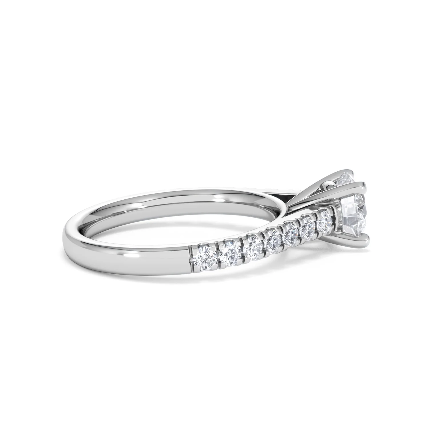 Natalia Lab Diamond Engagement Side Stone Ring Platinum 1.50CT F/VS1 - Image 30