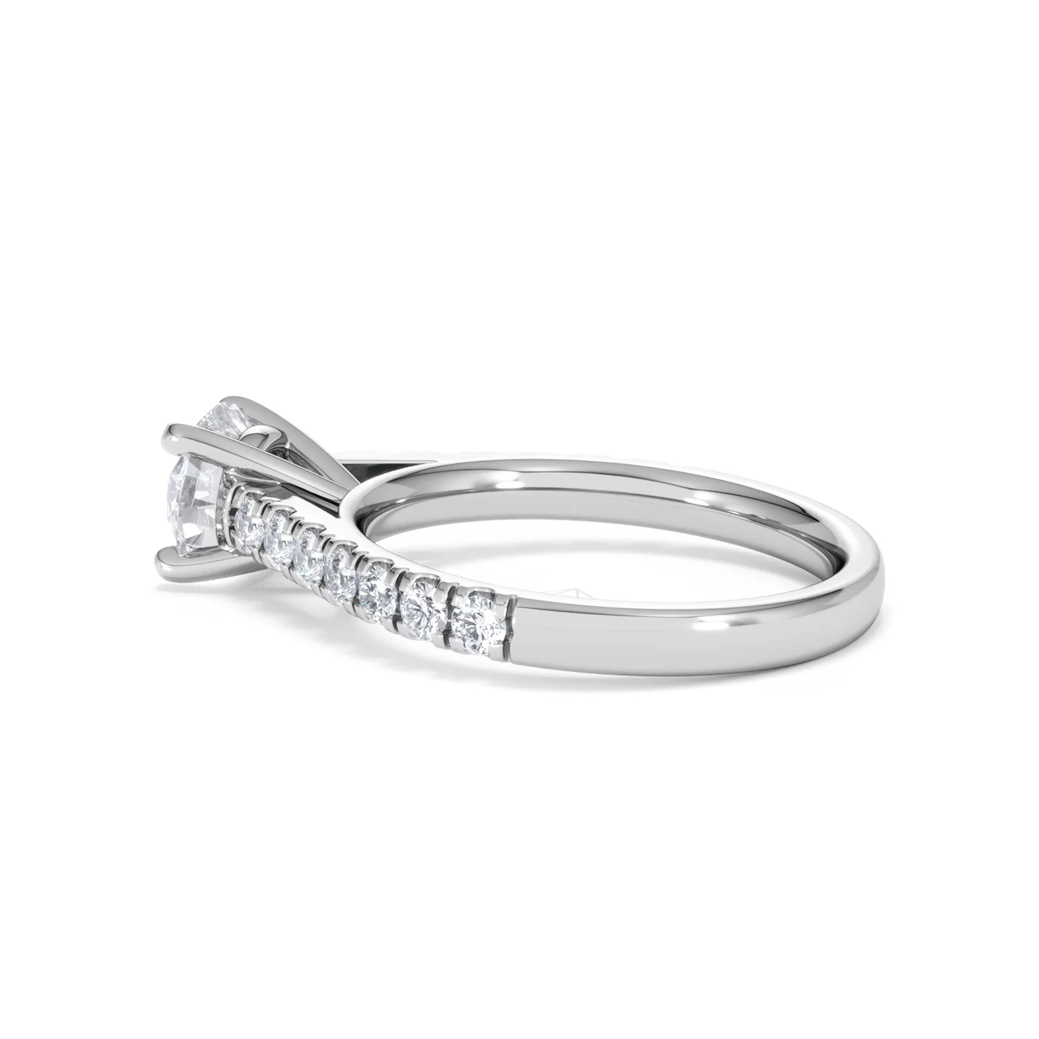 Natalia Lab Diamond Engagement Side Stone Ring Platinum 1.50CT F/VS1 - Image 63