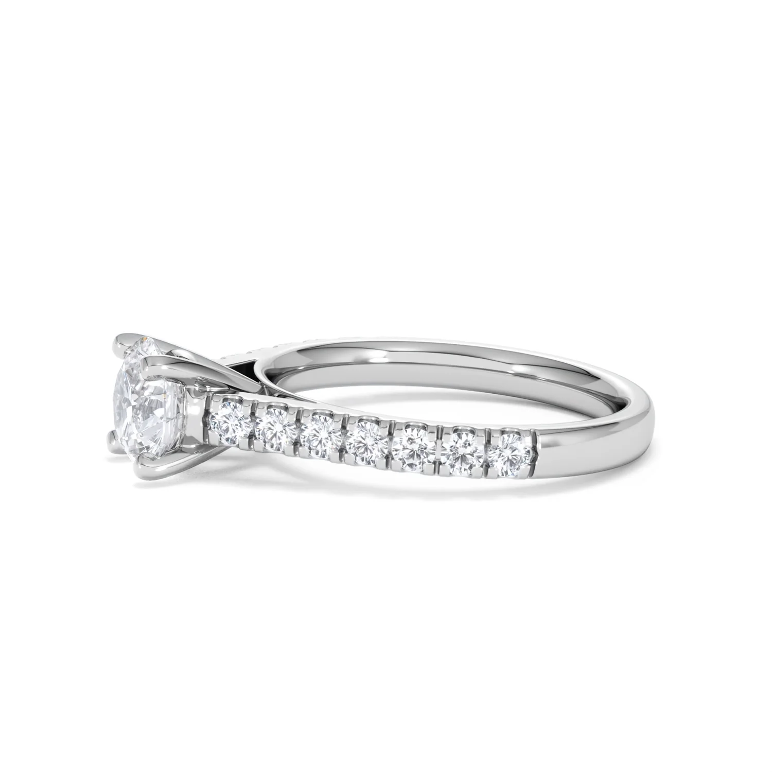 Natalia Lab Diamond Engagement Side Stone Ring Platinum 1.50CT F/VS1 - Image 72