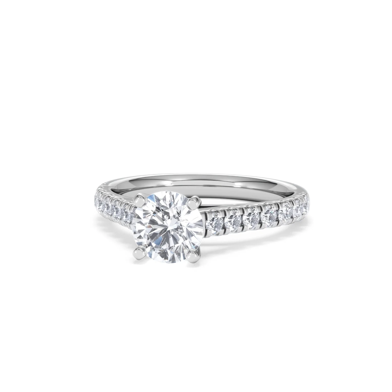 Natalia Lab Diamond Engagement Side Stone Ring Platinum 1.50CT F/VS1 - Image 85