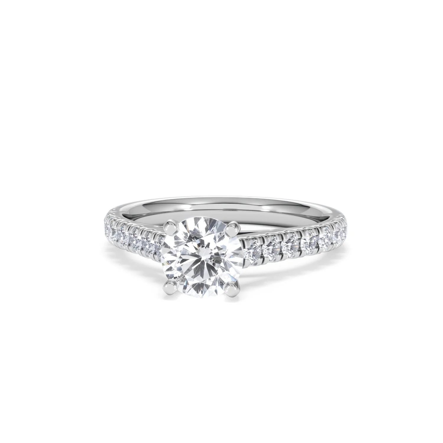 Natalia Lab Diamond Engagement Side Stone Ring Platinum 1.50CT F/VS1 - Image 86