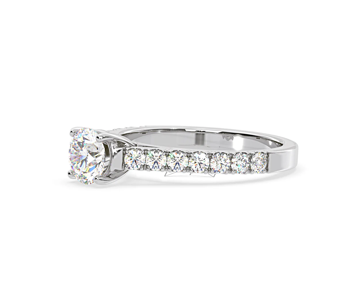 Natalia Lab Diamond Engagement Side Stone Ring Platinum 2.50CT F/VS1 - Image 100