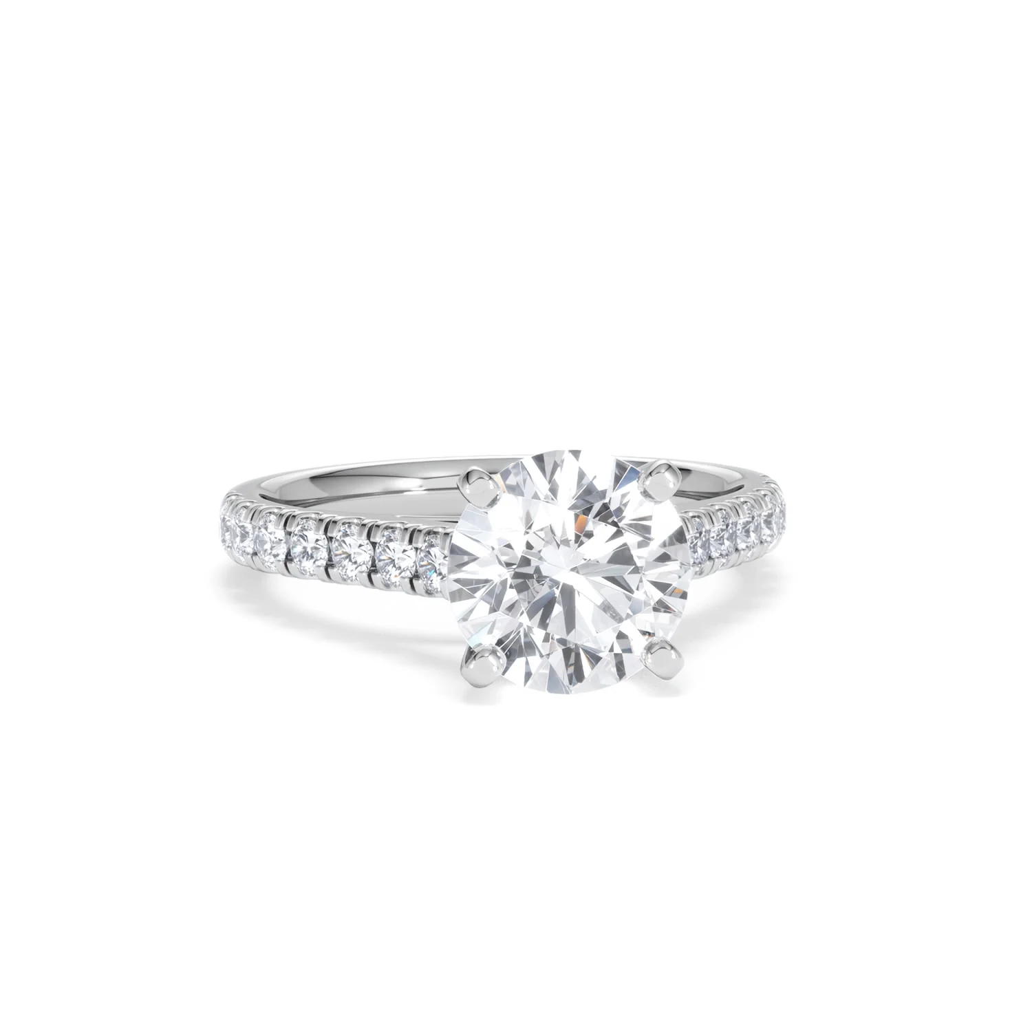 Natalia Lab Diamond Engagement Side Stone Ring Platinum 2.50CT F/VS1 - Image 11