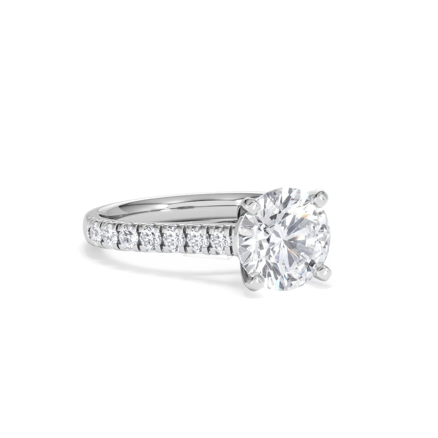 Natalia Lab Diamond Engagement Side Stone Ring Platinum 2.50CT F/VS1 - Image 15