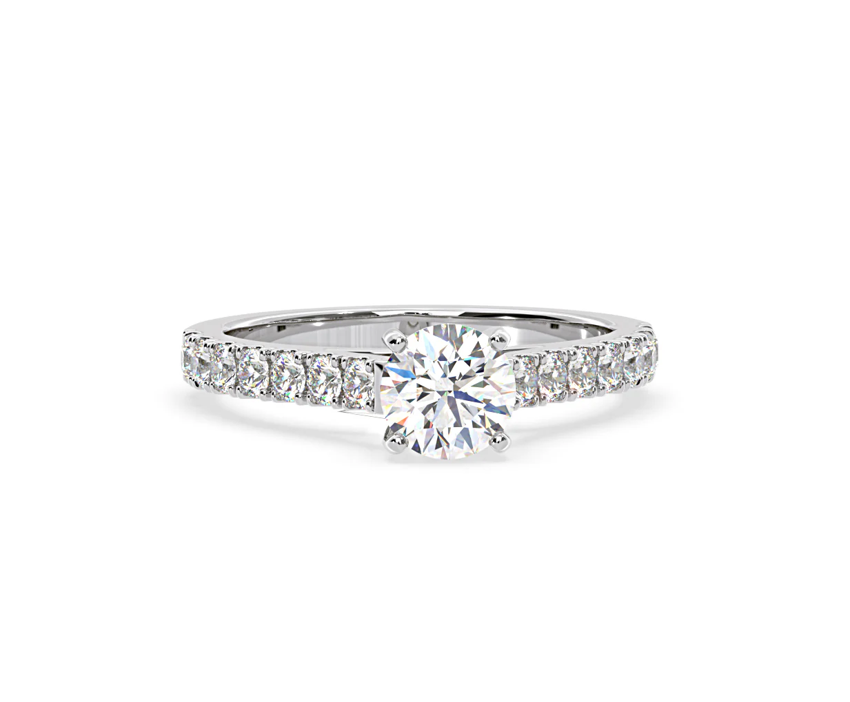 Natalia Lab Diamond Engagement Side Stone Ring Platinum 2.50CT F/VS1 - Image 167