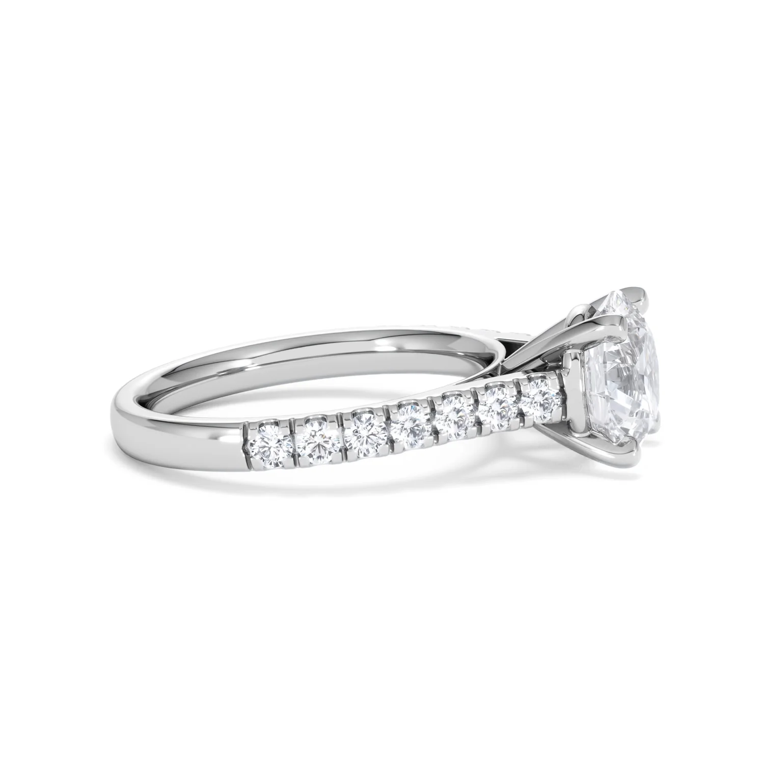 Natalia Lab Diamond Engagement Side Stone Ring Platinum 2.50CT F/VS1 - Image 26