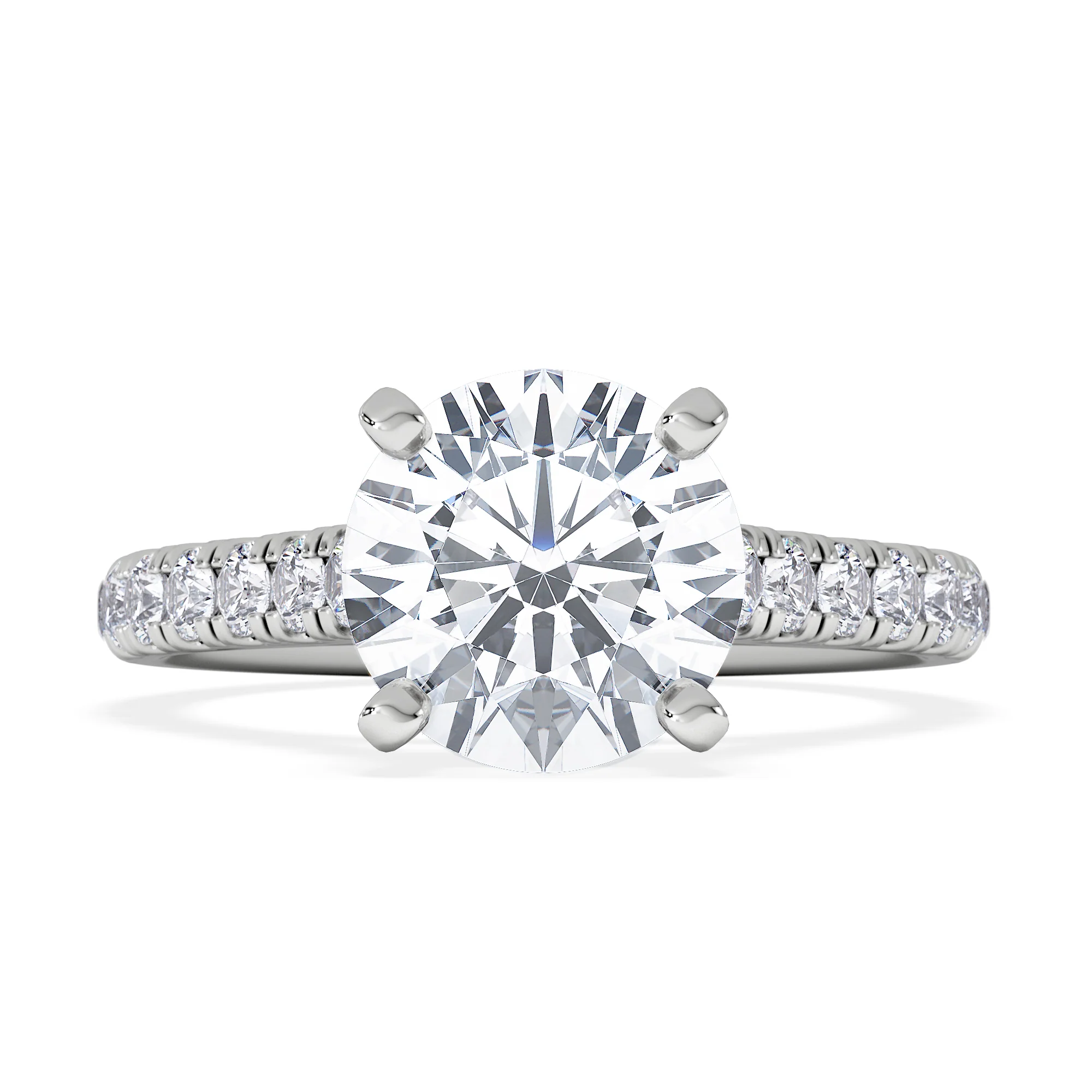 Natalia Lab Diamond Engagement Side Stone Ring Platinum 2.50CT F/VS1 - Image 7