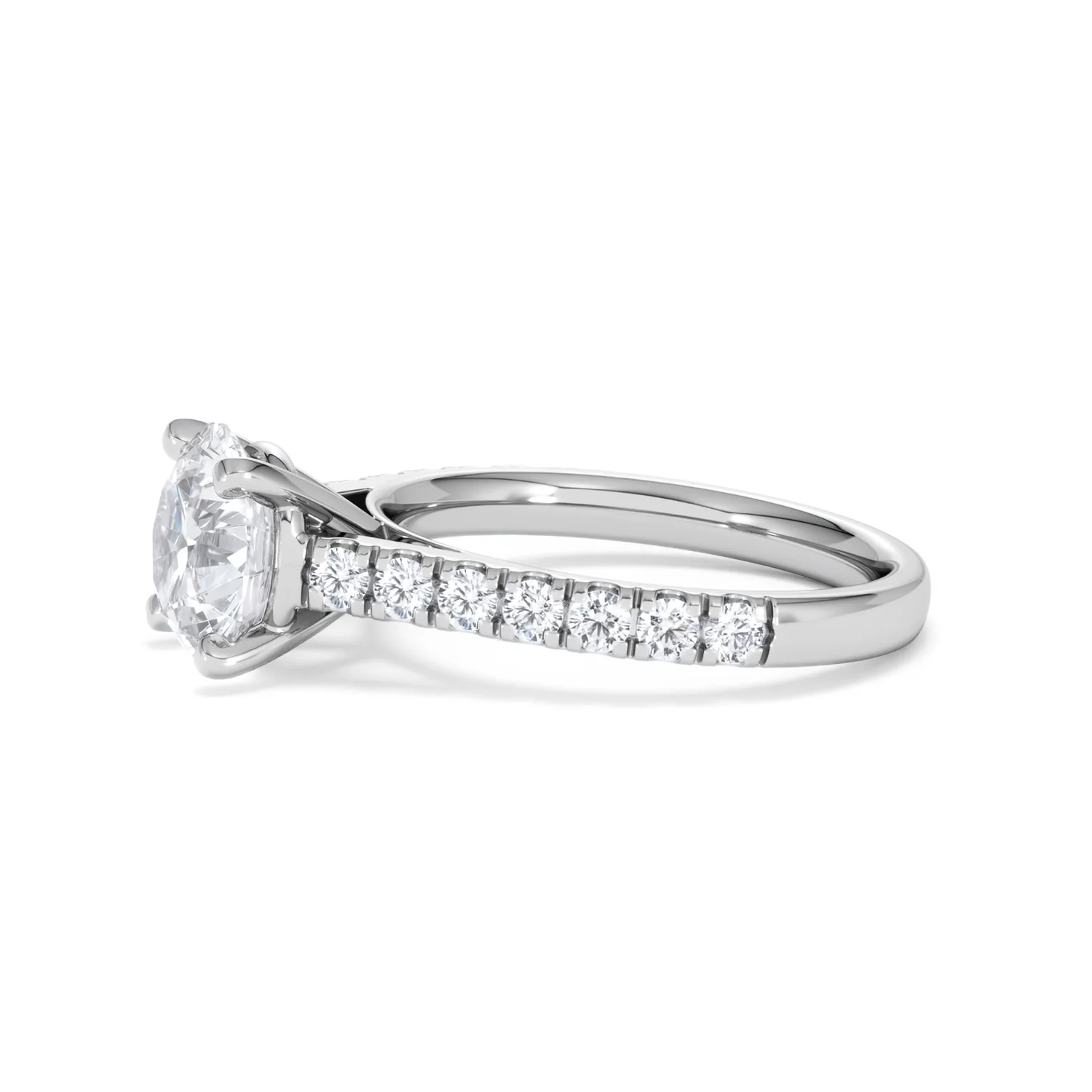 Natalia Lab Diamond Engagement Side Stone Ring Platinum 2.50CT F/VS1 - Image 73
