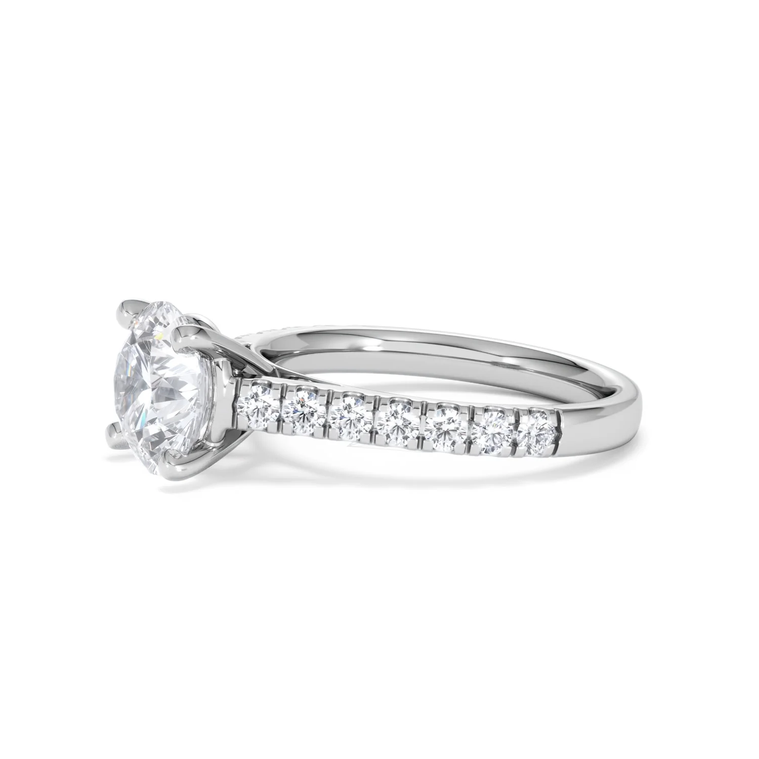 Natalia Lab Diamond Engagement Side Stone Ring Platinum 2.50CT F/VS1 - Image 75