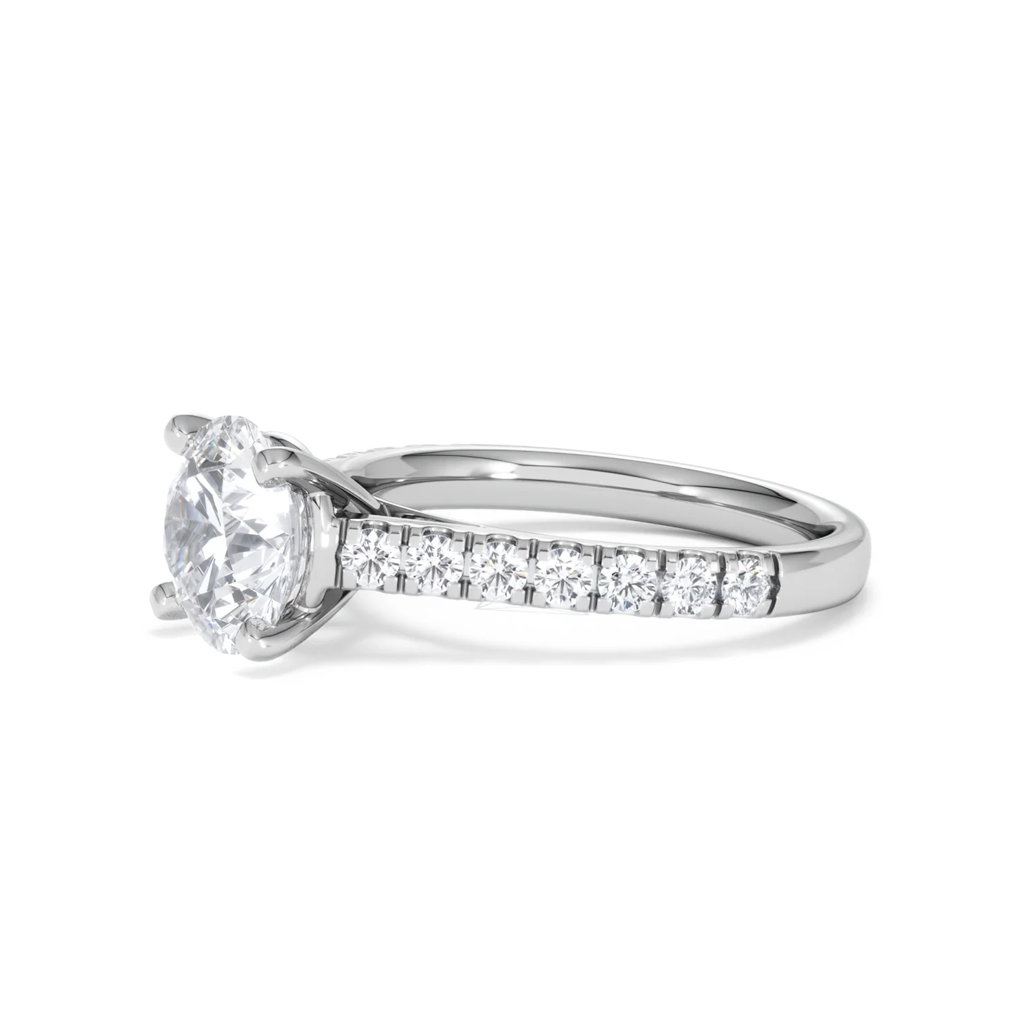 Natalia Lab Diamond Engagement Side Stone Ring Platinum 2.50CT F/VS1 - Image 76