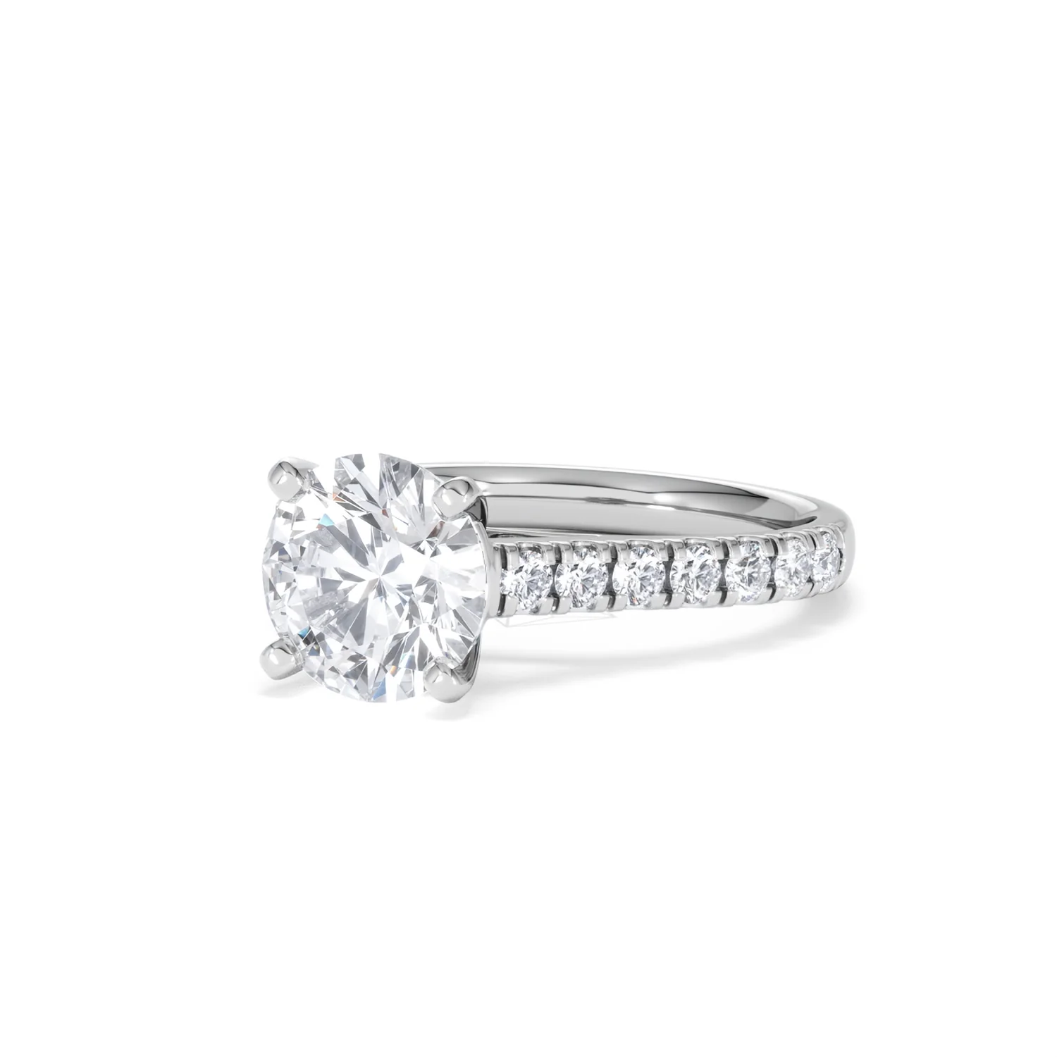 Natalia Lab Diamond Engagement Side Stone Ring Platinum 2.50CT F/VS1 - Image 83