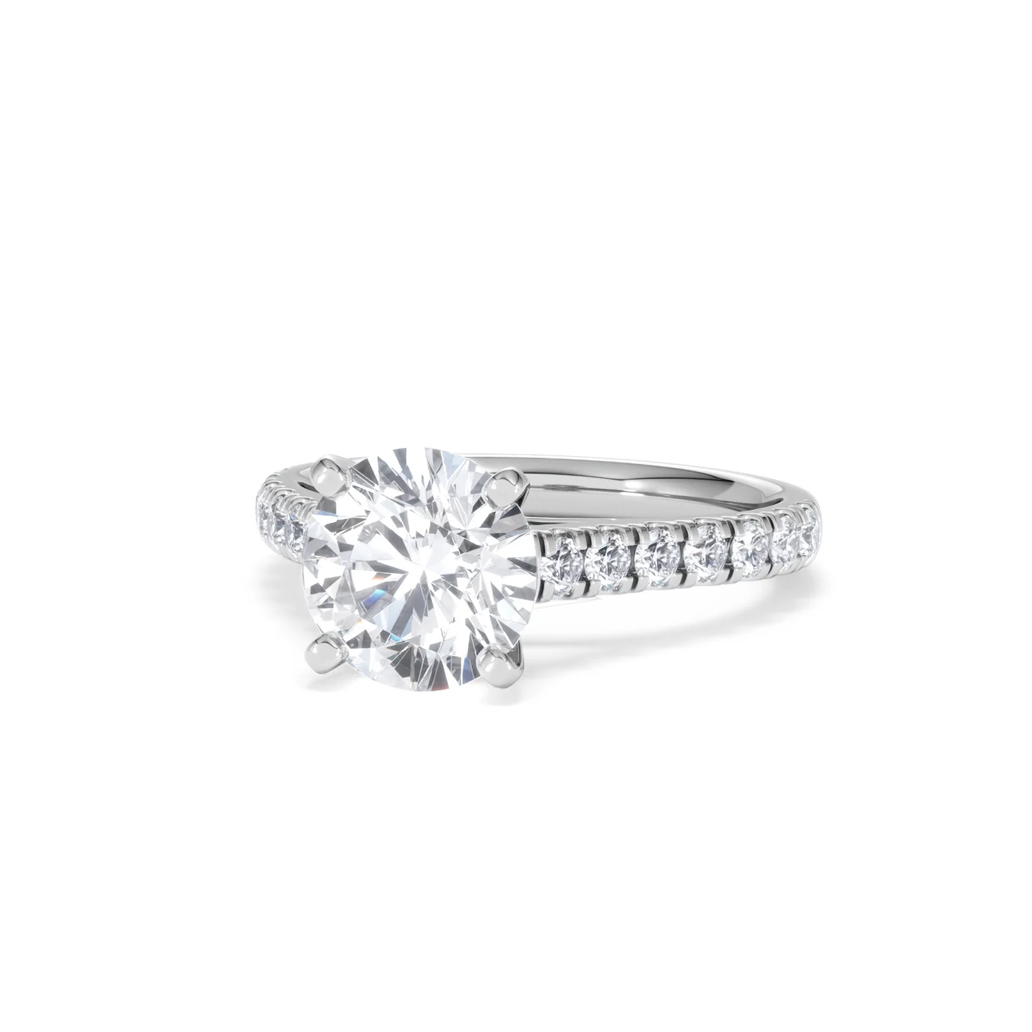 Natalia Lab Diamond Engagement Side Stone Ring Platinum 2.50CT F/VS1 - Image 85