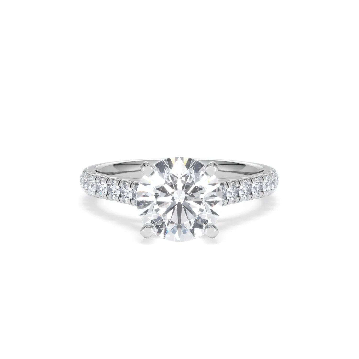 Natalia Lab Diamond Engagement Side Stone Ring Platinum 2.50CT F/VS1 - Image 9