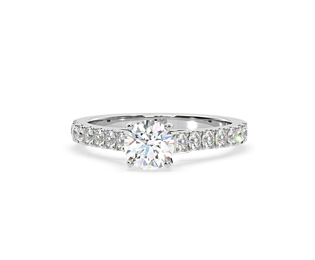 Natalia Lab Diamond Engagement Side Stone Ring Platinum 2.50CT F/VS1 - Image 90