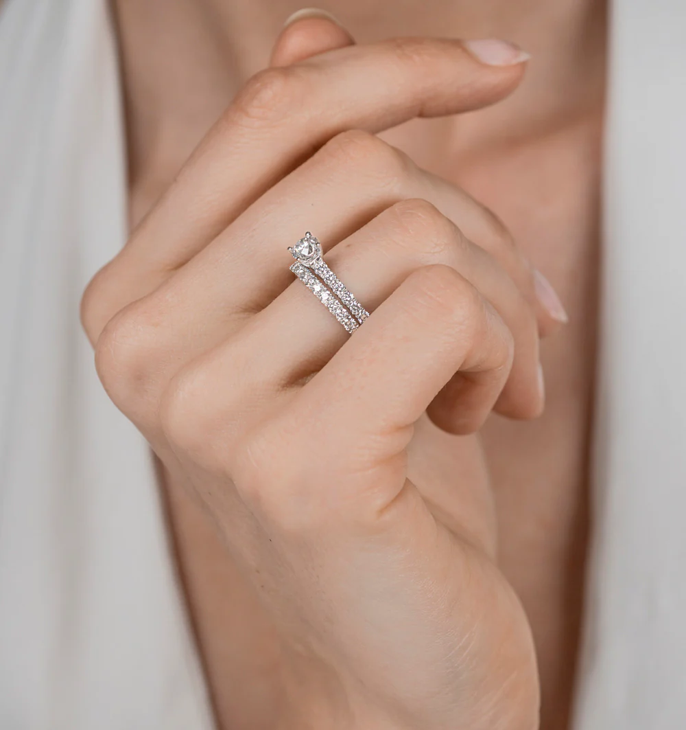 Natalia Matching 2MM Wedding Band 0.50ct H/Si Diamonds in Platinum - Image 5