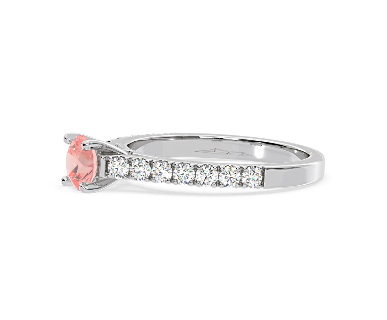 Natalia Pink Lab Diamond 0.91ct Side Stone Ring in 18K White Gold - Elara Collection - Image 21