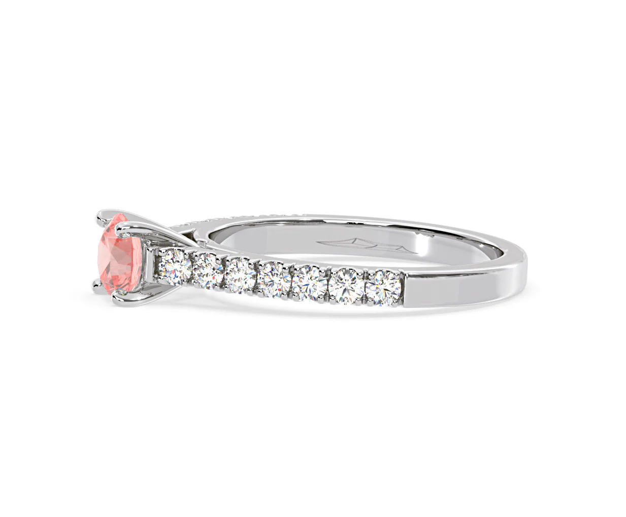 Natalia Pink Lab Diamond 0.91ct Side Stone Ring in 18K White Gold - Elara Collection - Image 23