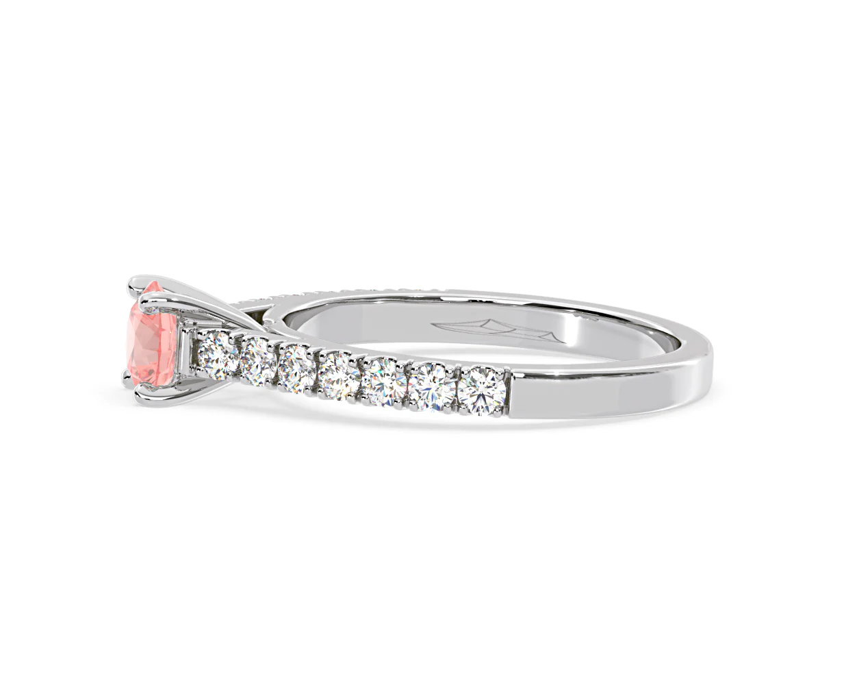 Natalia Pink Lab Diamond 0.91ct Side Stone Ring in 18K White Gold - Elara Collection - Image 25