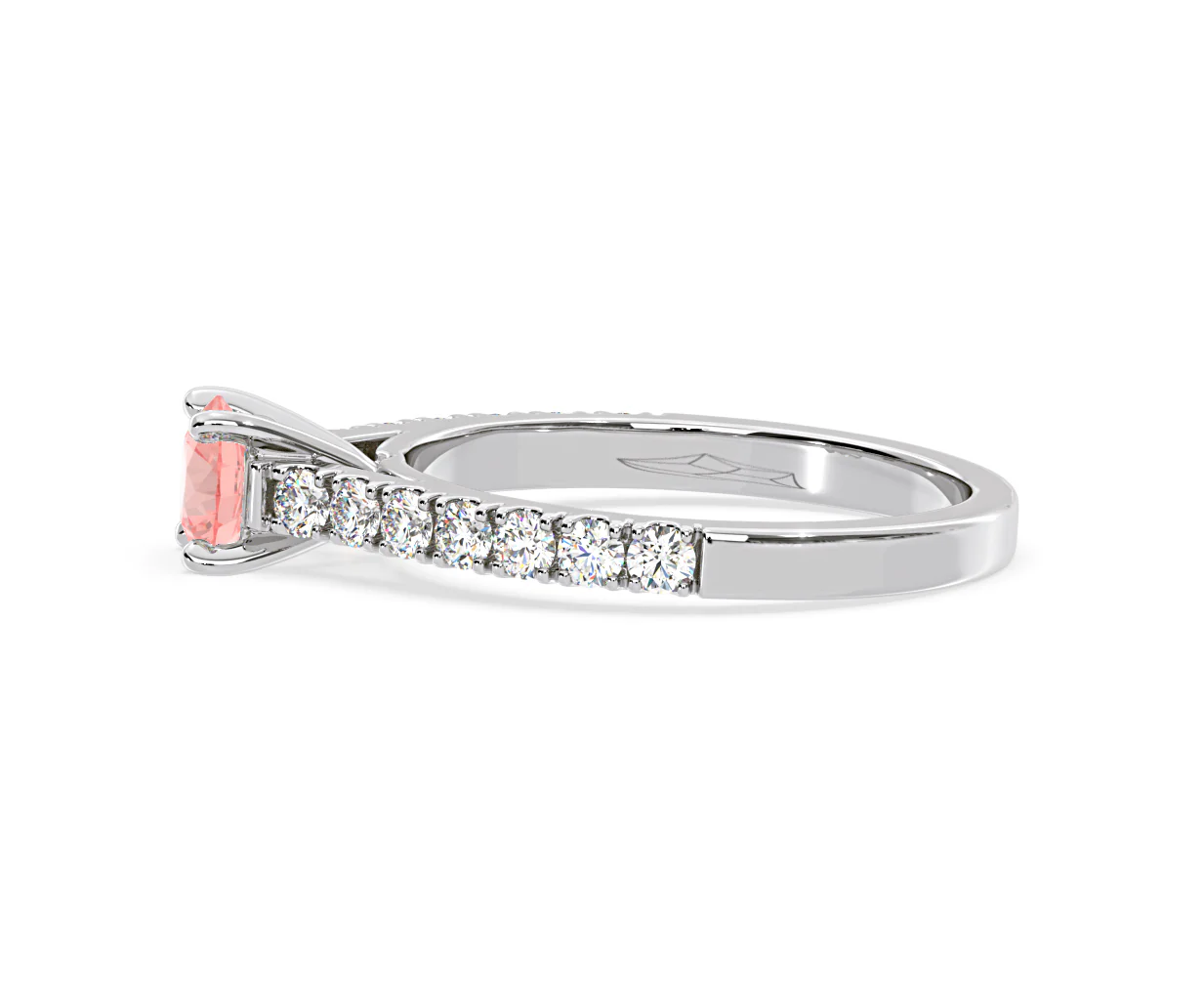 Natalia Pink Lab Diamond 0.91ct Side Stone Ring in 18K White Gold - Elara Collection - Image 26