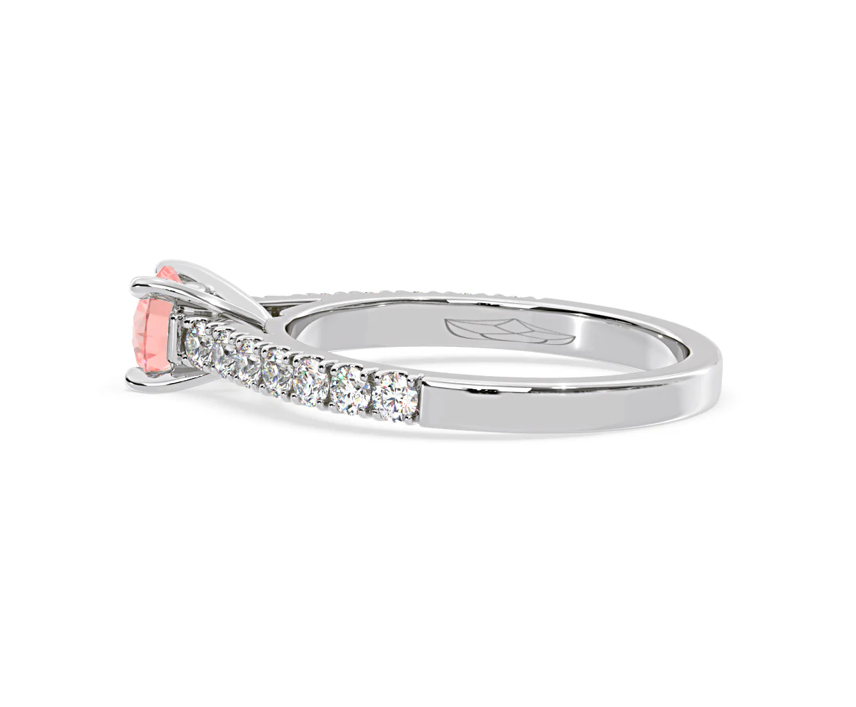 Natalia Pink Lab Diamond 0.91ct Side Stone Ring in 18K White Gold - Elara Collection - Image 30
