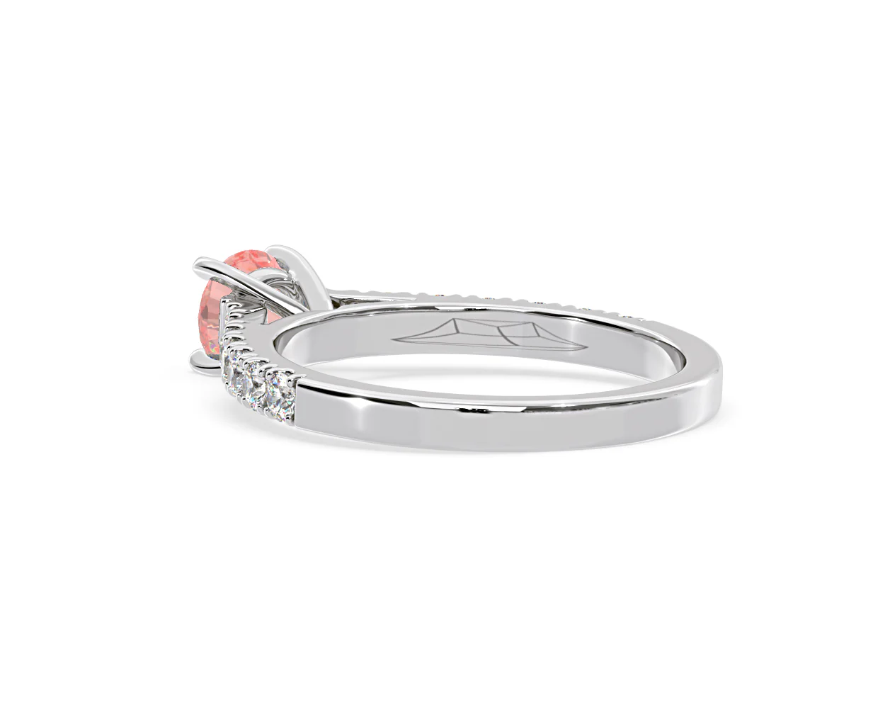 Natalia Pink Lab Diamond 0.91ct Side Stone Ring in 18K White Gold - Elara Collection - Image 37