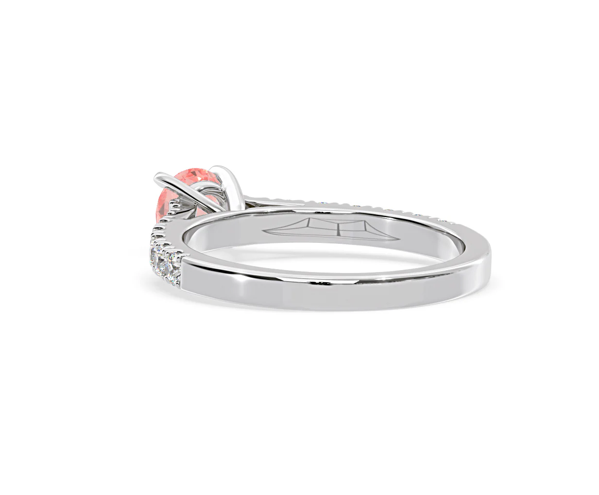 Natalia Pink Lab Diamond 0.91ct Side Stone Ring in 18K White Gold - Elara Collection - Image 39