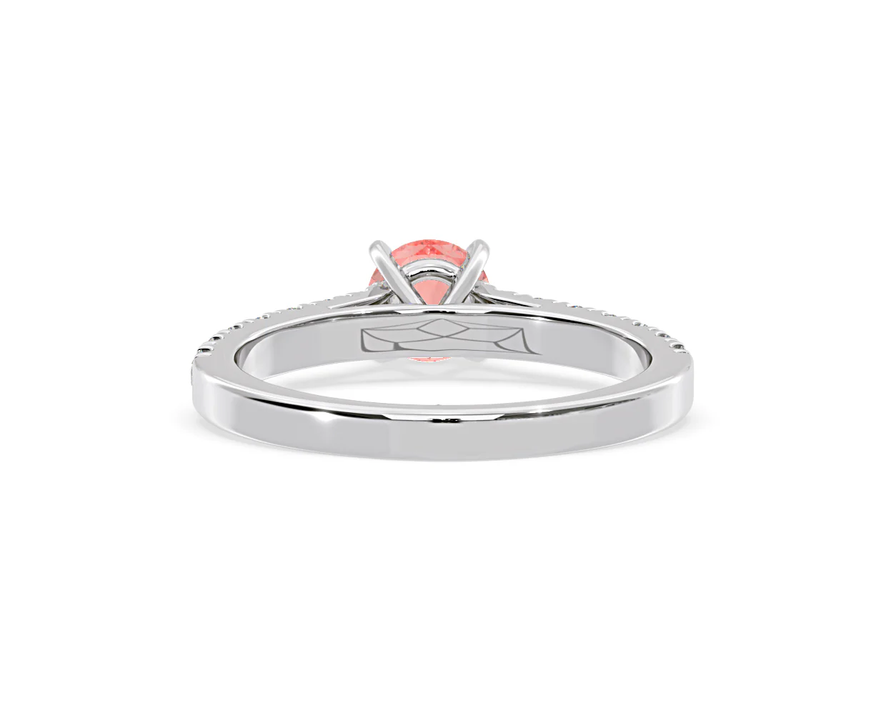 Natalia Pink Lab Diamond 0.91ct Side Stone Ring in 18K White Gold - Elara Collection - Image 46