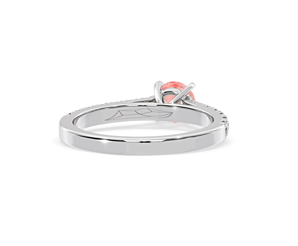Natalia Pink Lab Diamond 0.91ct Side Stone Ring in 18K White Gold - Elara Collection - Image 50