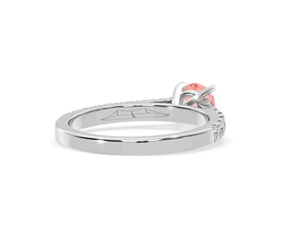 Natalia Pink Lab Diamond 0.91ct Side Stone Ring in 18K White Gold - Elara Collection - Image 53