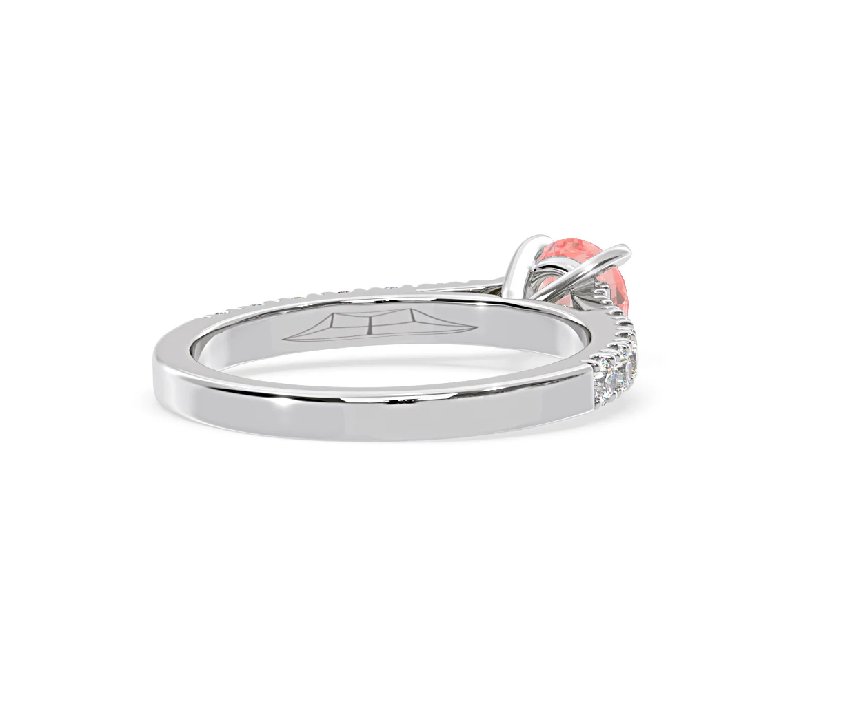Natalia Pink Lab Diamond 0.91ct Side Stone Ring in 18K White Gold - Elara Collection - Image 54