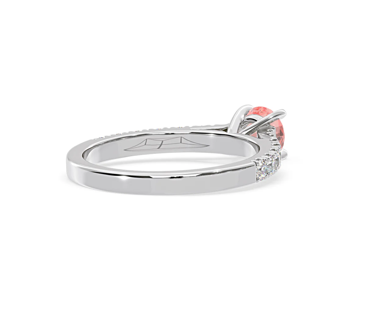 Natalia Pink Lab Diamond 0.91ct Side Stone Ring in 18K White Gold - Elara Collection - Image 55